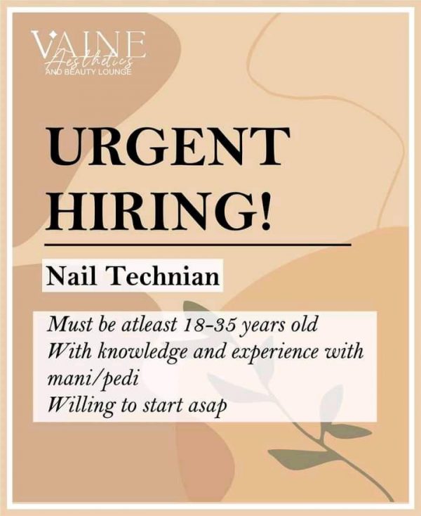 Nail Technician Hiring Pagadian Jobzeee